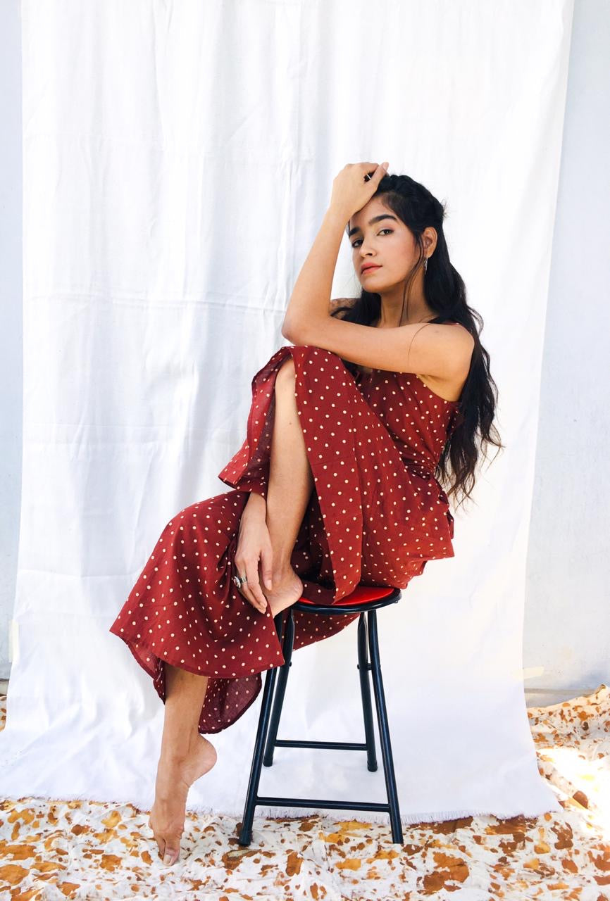 Polka Button-Down Dress