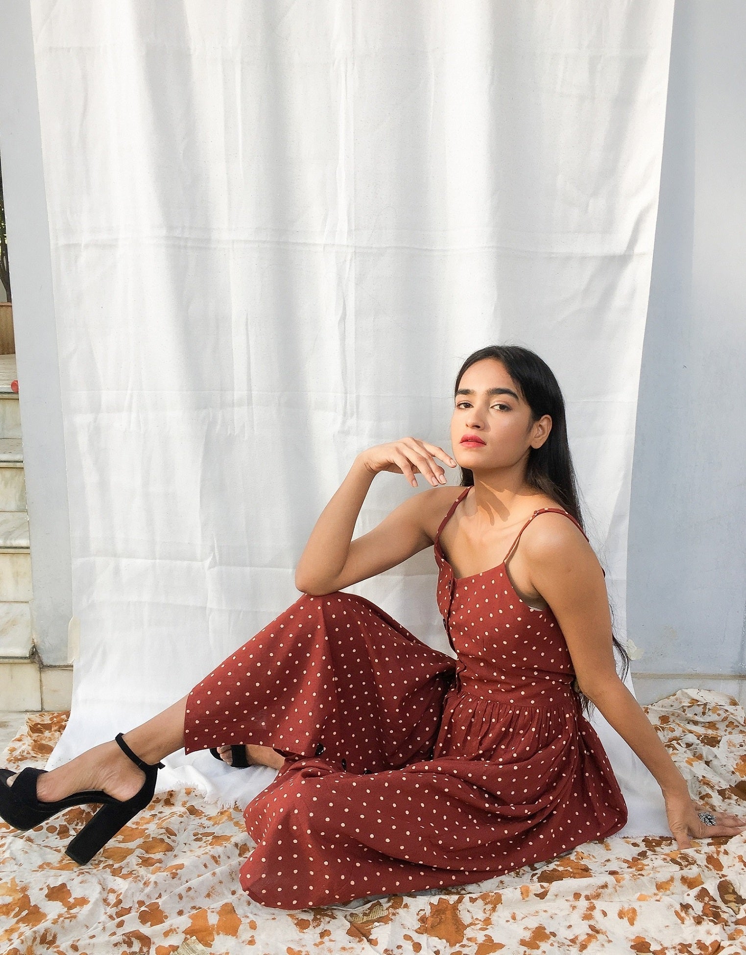 Polka Button-Down Dress