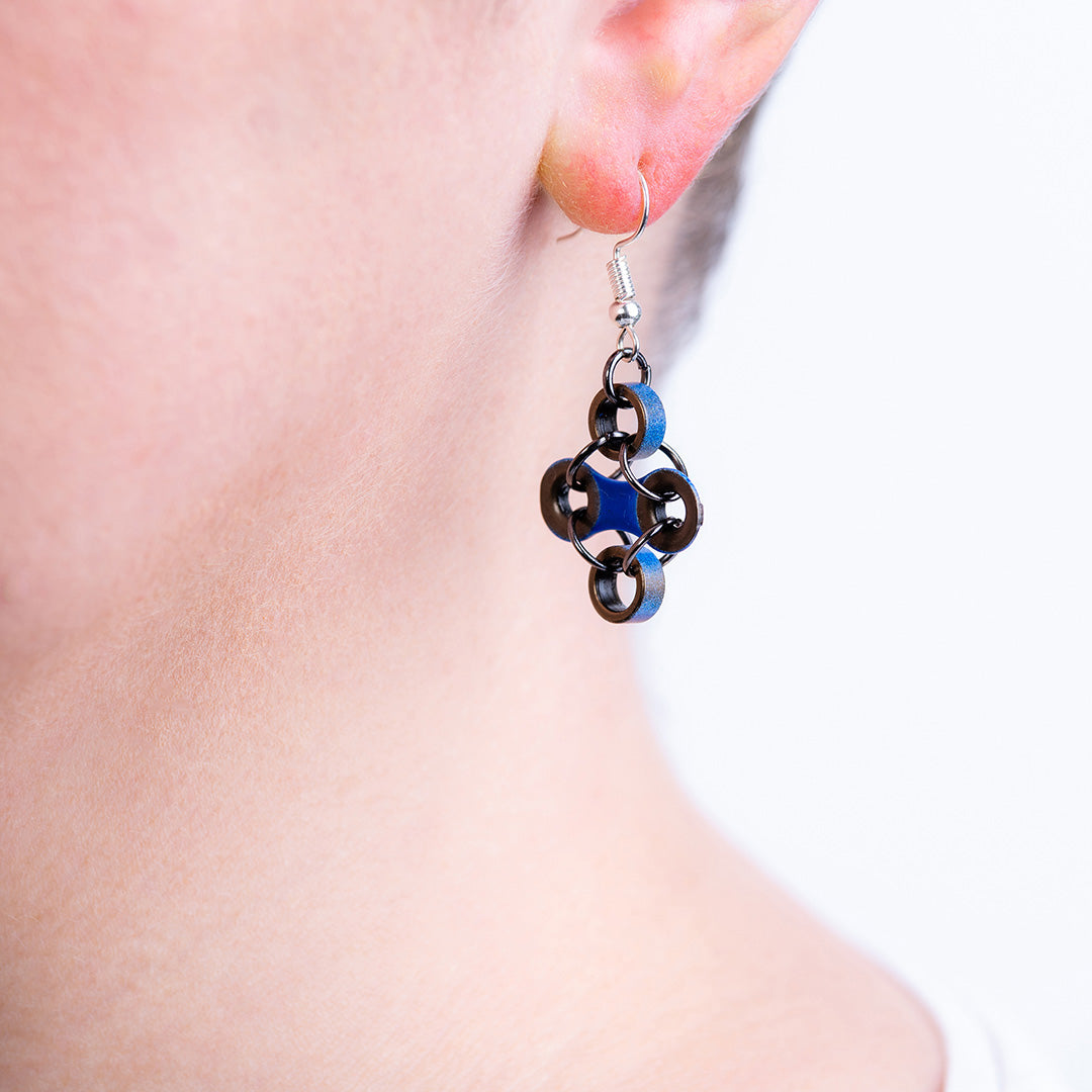Diamond Bicycle Chain Earrings (3 Colours)