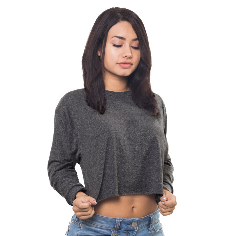 6045 - Women's Cropped Long Sleeve Tee