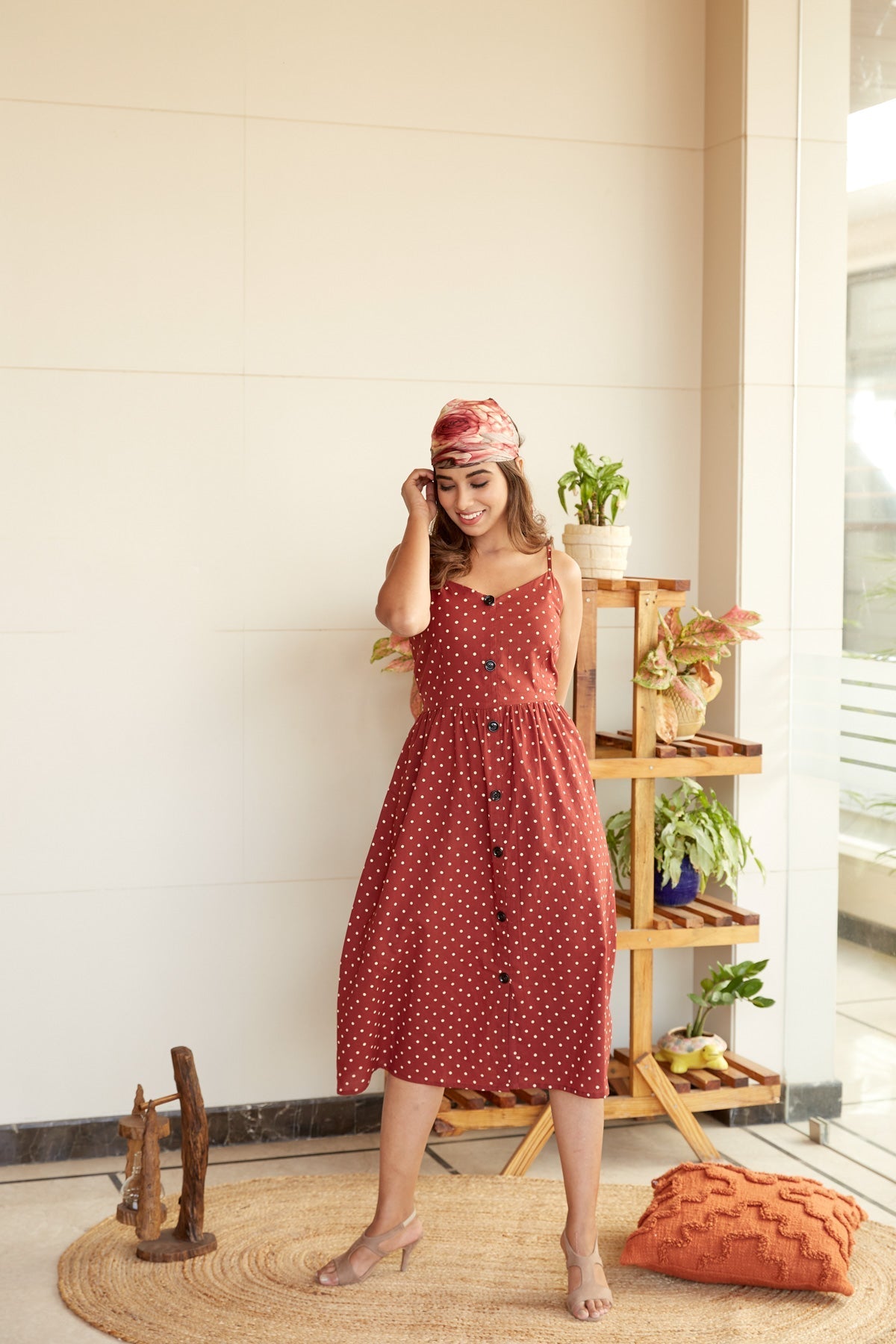 Polka Button-Down Dress