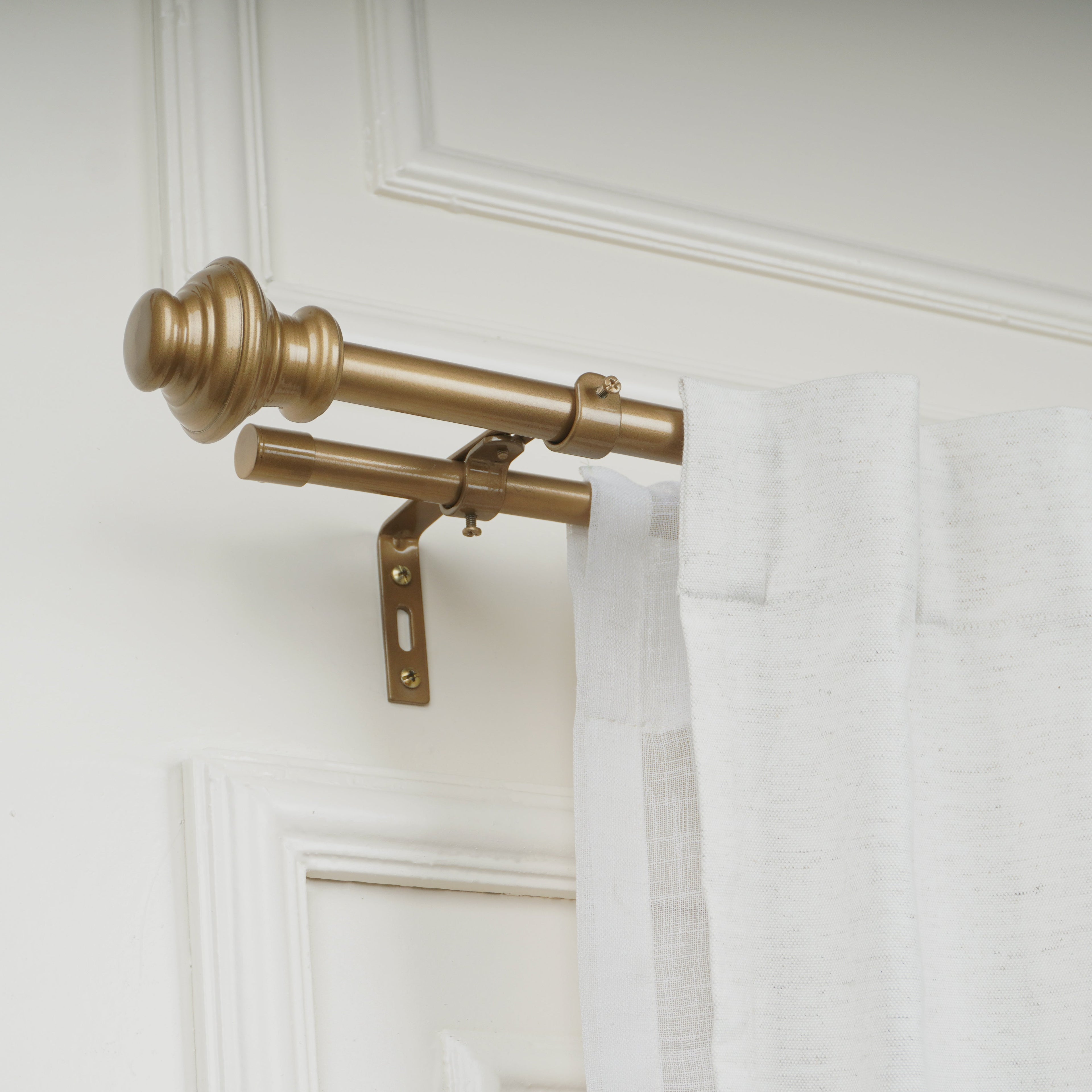Bronze Double Curtain Pole | Ball Finials | Rustproof | 25KG Load | Modern Style