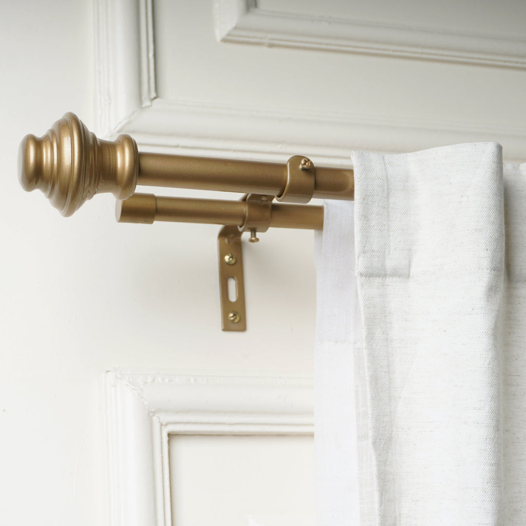 Bronze Double Curtain Pole | Ball Finials | Rustproof | 25KG Load | Modern Style