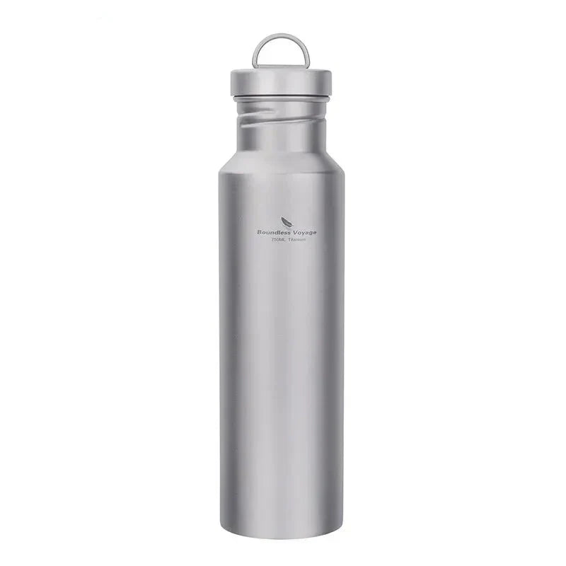 Titanium Water Bottle 750ml Lightweight Reusable Bottle Silver