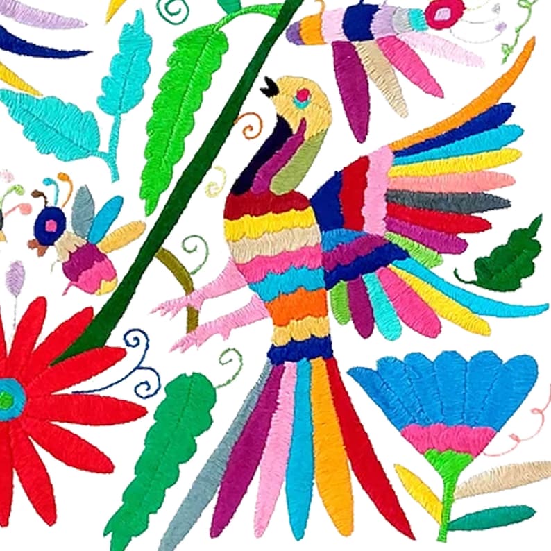 Set of 4 | Mexican Decorative Cushion Covers | Otomi Design Covers | Cotton Linen Fabric | Embroidered | With OR Without Insert