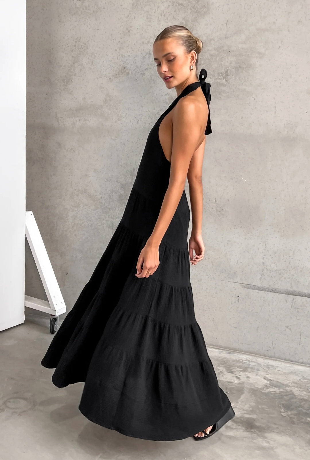 Black Cotton Dress | Maxi Dress | Cotton Dress | Black Dress | Flair Dress