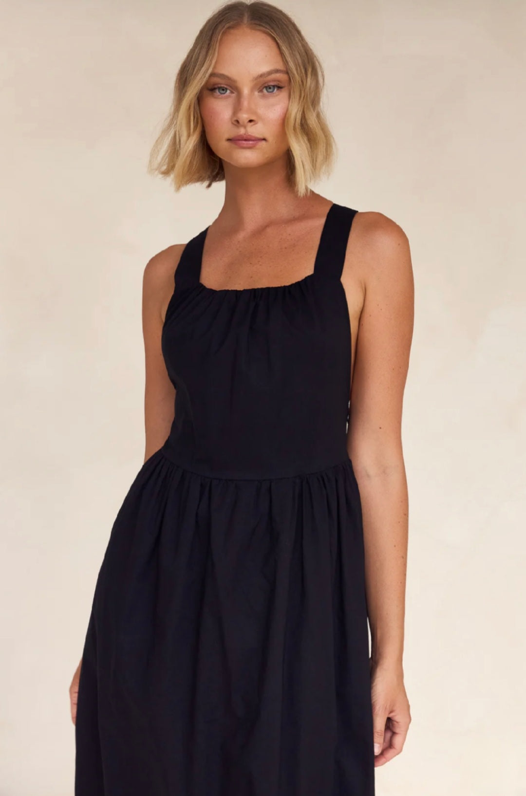 Black Cotton Dress | Maxi Dress | Cotton Dress | Black Dress | Backless Dress