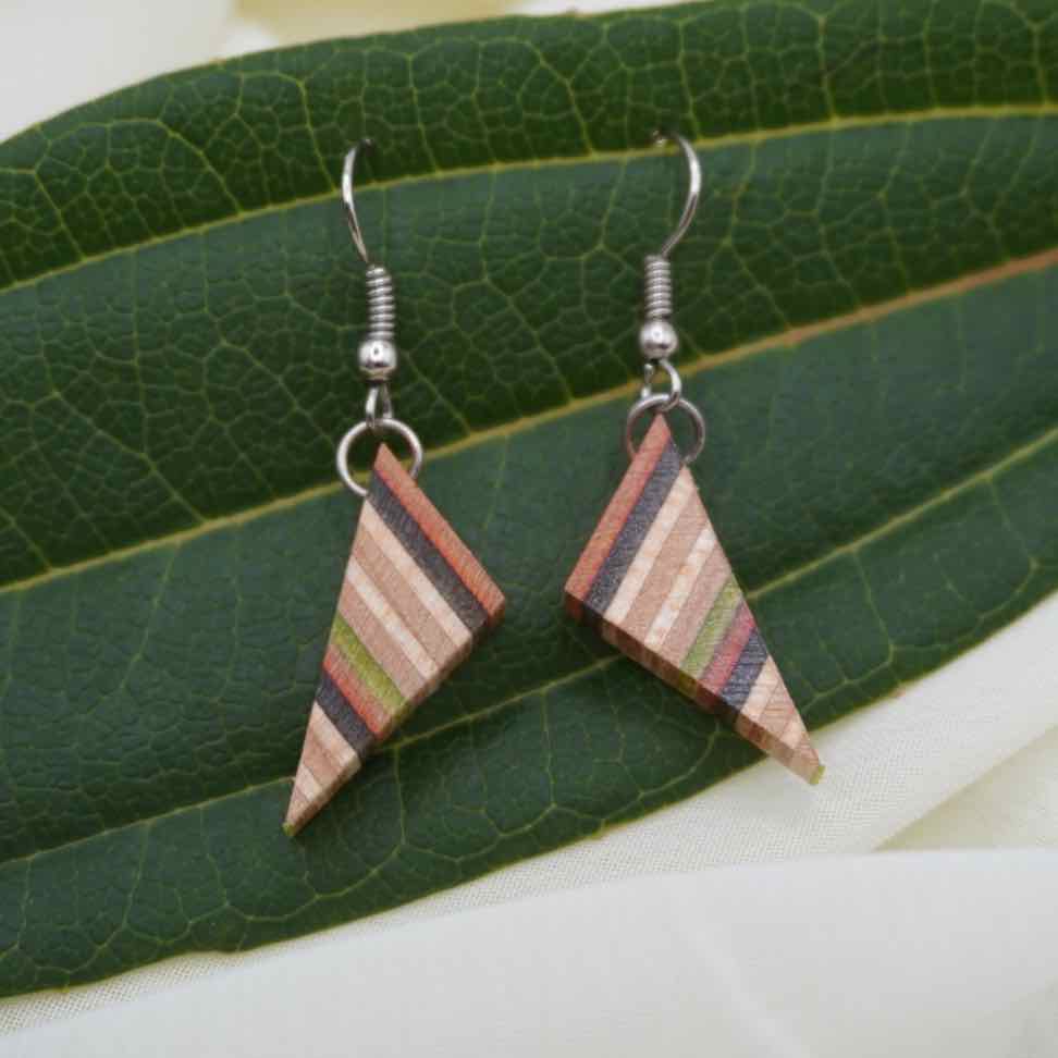 Soni Handmade Upcycled Skateboard Wooden Earrings
